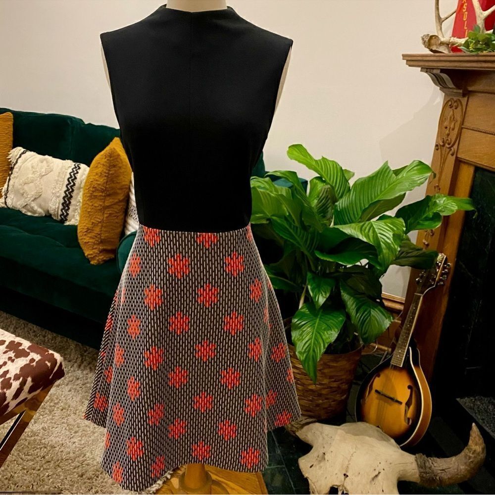 Vintage Handmade One of a Kind 1960s 1970s Mod Mock Neck Floral Print GoGo Dress - Picture 6 of 11